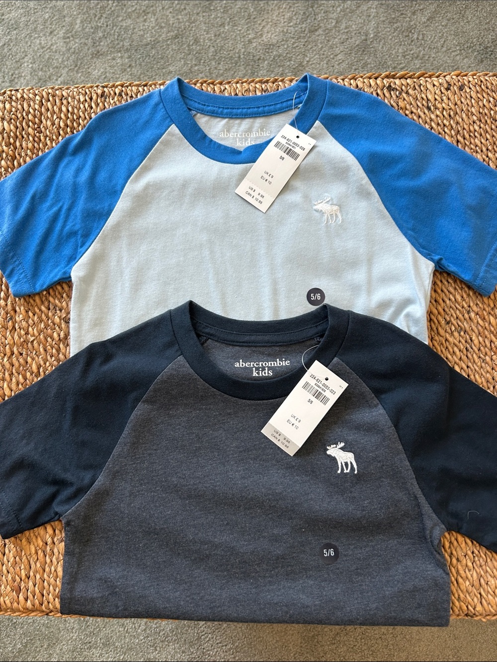 abercrombie kids Two-Pack Raglan Tee Set - Light Blue & Navy